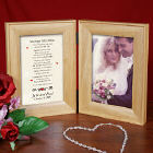 Marriage Takes Three Natural Wood Bi-Fold Personalized Picture Frame